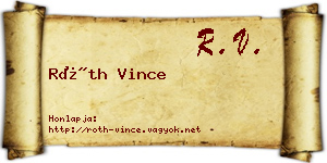 Róth Vince névjegykártya