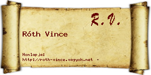 Róth Vince névjegykártya